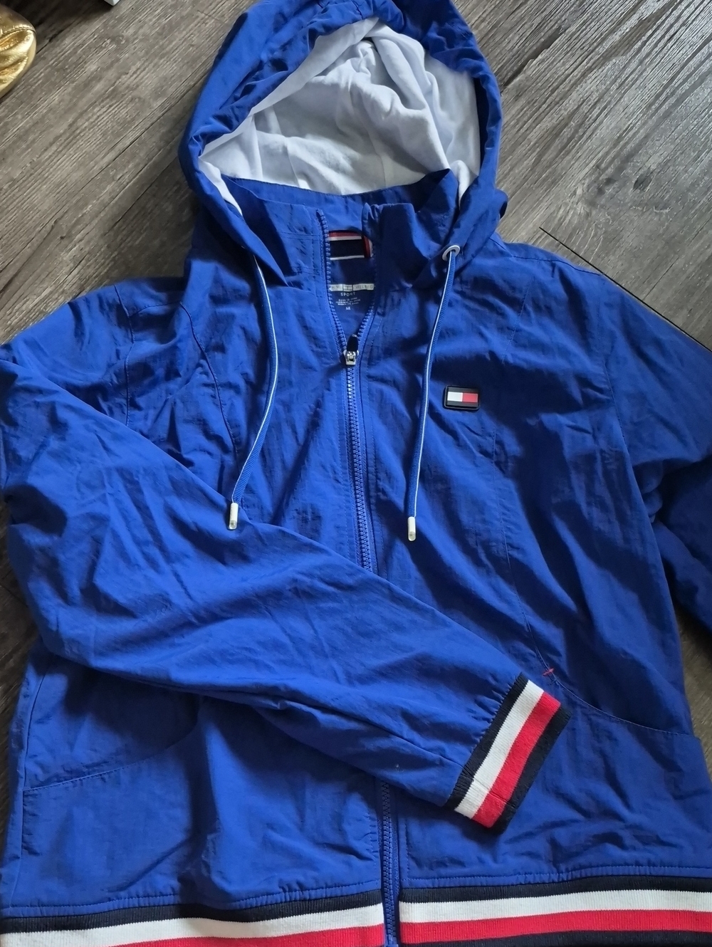 Tommy Hilfiger Men’s Royal Blue Hooded Windbreaker Jacket